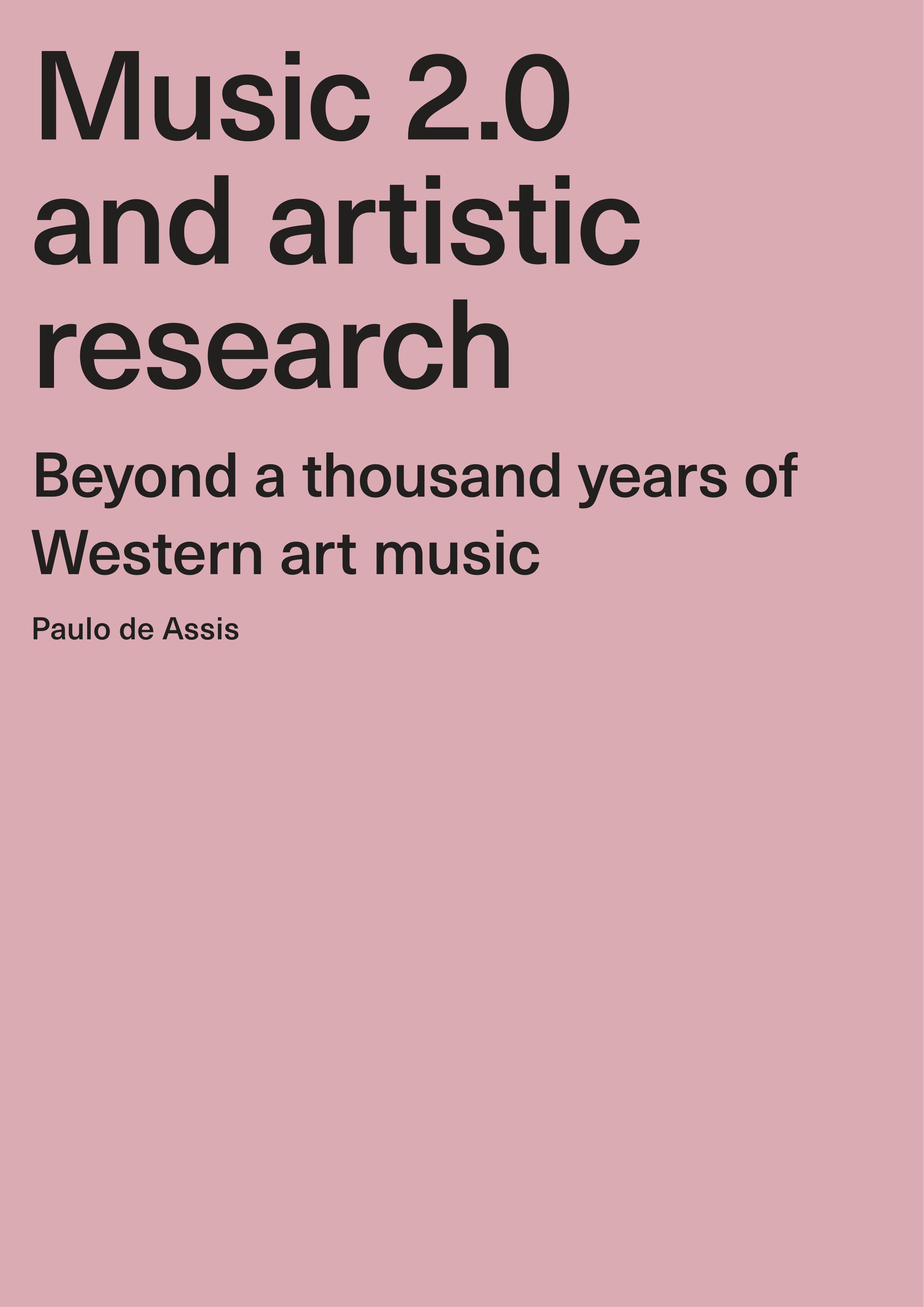Cover of Music 2.0 and artistic research. Beyond a thousand years of Western art music